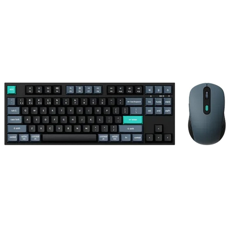 Keychron B36 Keyboard and BM25 Mouse Wireless Combo, 100%, Black/Green - Arabic Layout