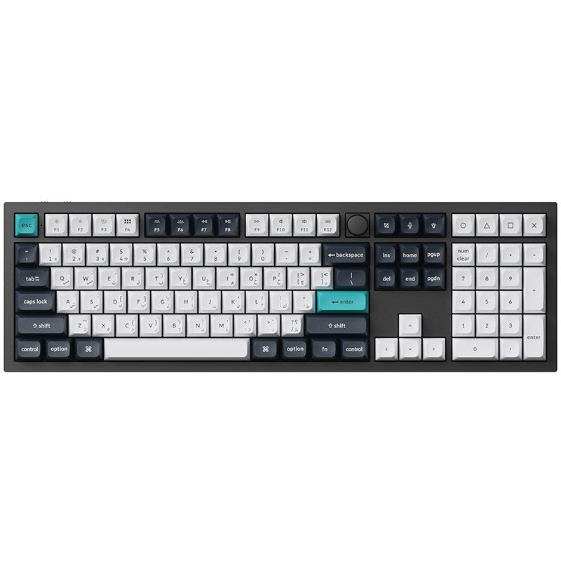 Keychron Q6 Max 100% QMK/VIA Wireless RGB Mechanical Gaming Keyboard (Gateron Jupiter Red Switch) - Black (Arabic Layout)