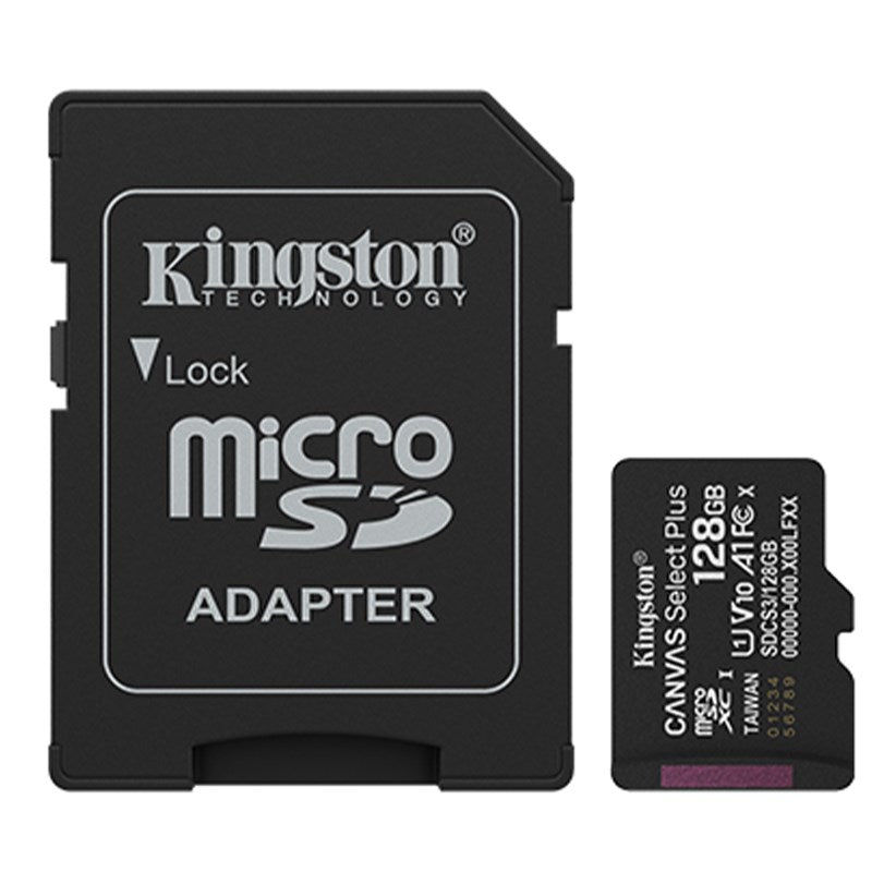 Kingston microSDXC Canvas Select Plus Gen3 150 MB/s A1 Card + Adapter
