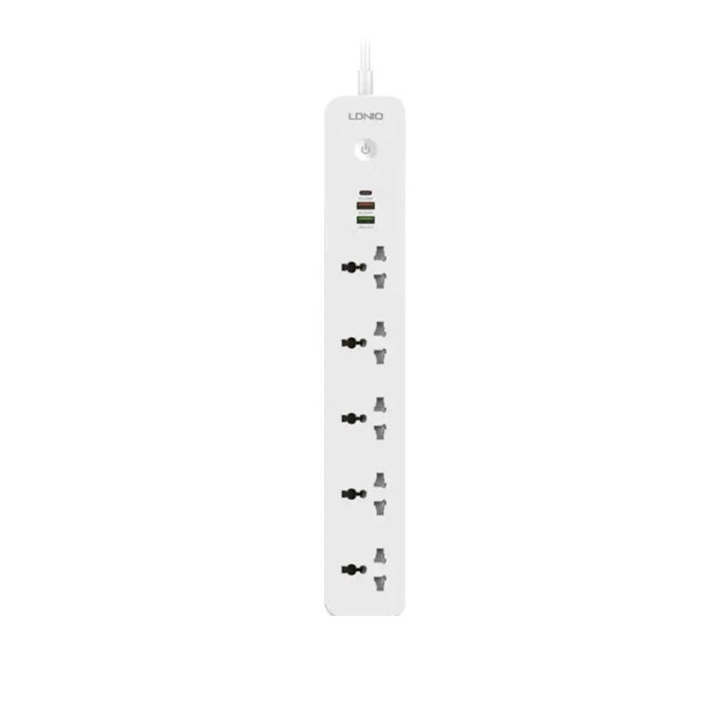 LDNIO SC5319 Multi Socket Extension, 5 AC + 3 USB Power Socket - 2 M