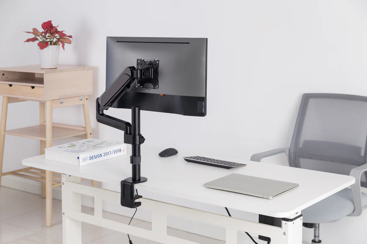 GAMEON Pole-Mounted Single Monitor Arm For Gaming And Office Use, 17