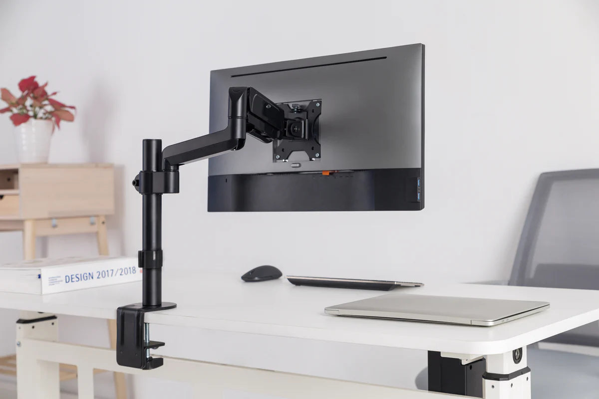 GAMEON Pole-Mounted Single Monitor Arm For Gaming And Office Use, 17