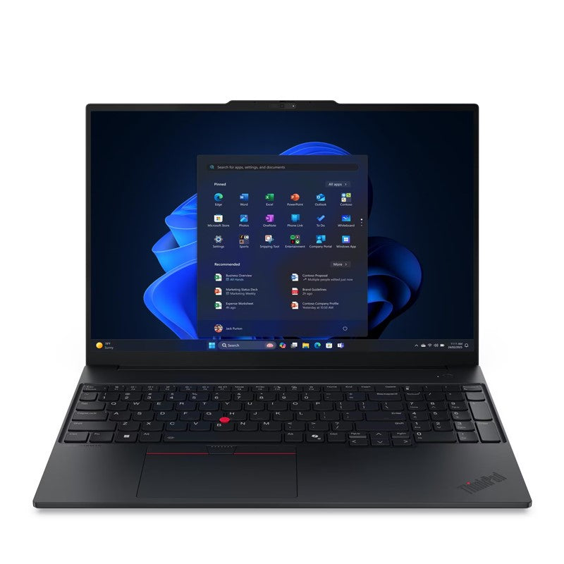 Lenovo ThinkPad T14 Gen 6 Laptop, Intel Core Ultra 7 255U, 16 GB RAM, 512 GB SSD, Integrated Intel Graphics, Backlit, Arabic, Wi-Fi 6E - Black