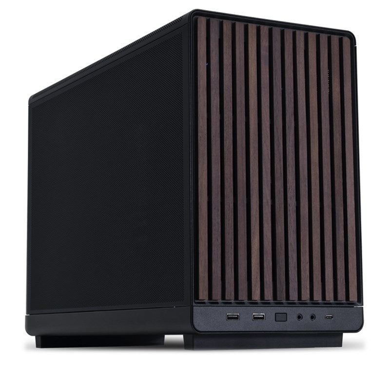 LIAN LI A3 DAN Micro ATX Gaming PC Case - Black/Wooden Panel