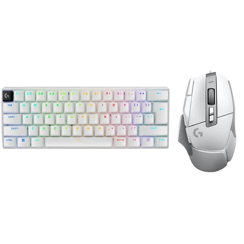 Logitech G PRO X 60 LIGHTSPEED Wireless RGB Mechanical Gaming Keyboard - (US Layout) + Logitech G502 X Wired Gaming Mouse - White