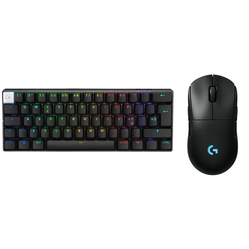Logitech G PRO X 60 LIGHTSPEED Wireless RGB Mechanical Gaming Keyboard (US Layout) + Logitech PRO 2 LIGHTSPEED Wireless Gaming Mouse - Black