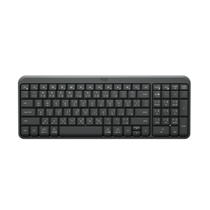 Logitech Kw Logitech K250 Wireless/Bluetooth Keyboard, English/Arabic - Graphite