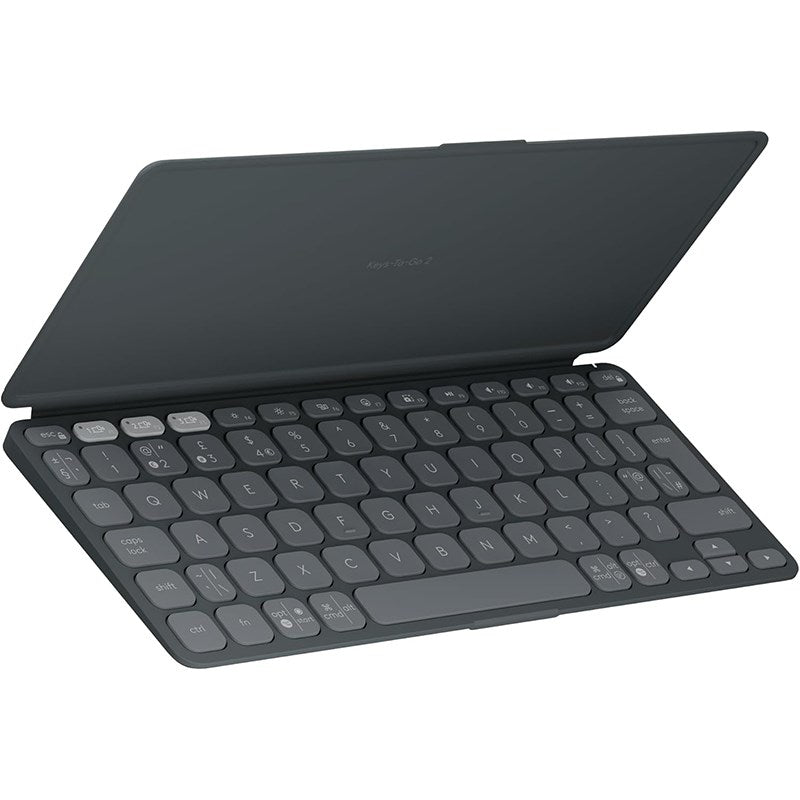 Logitech Keys-To-Go 2 Ultra-Portable Bluetooth Keyboard with Cover for Windows/Android/iPad/Mac, Graphite, Arb/Eng