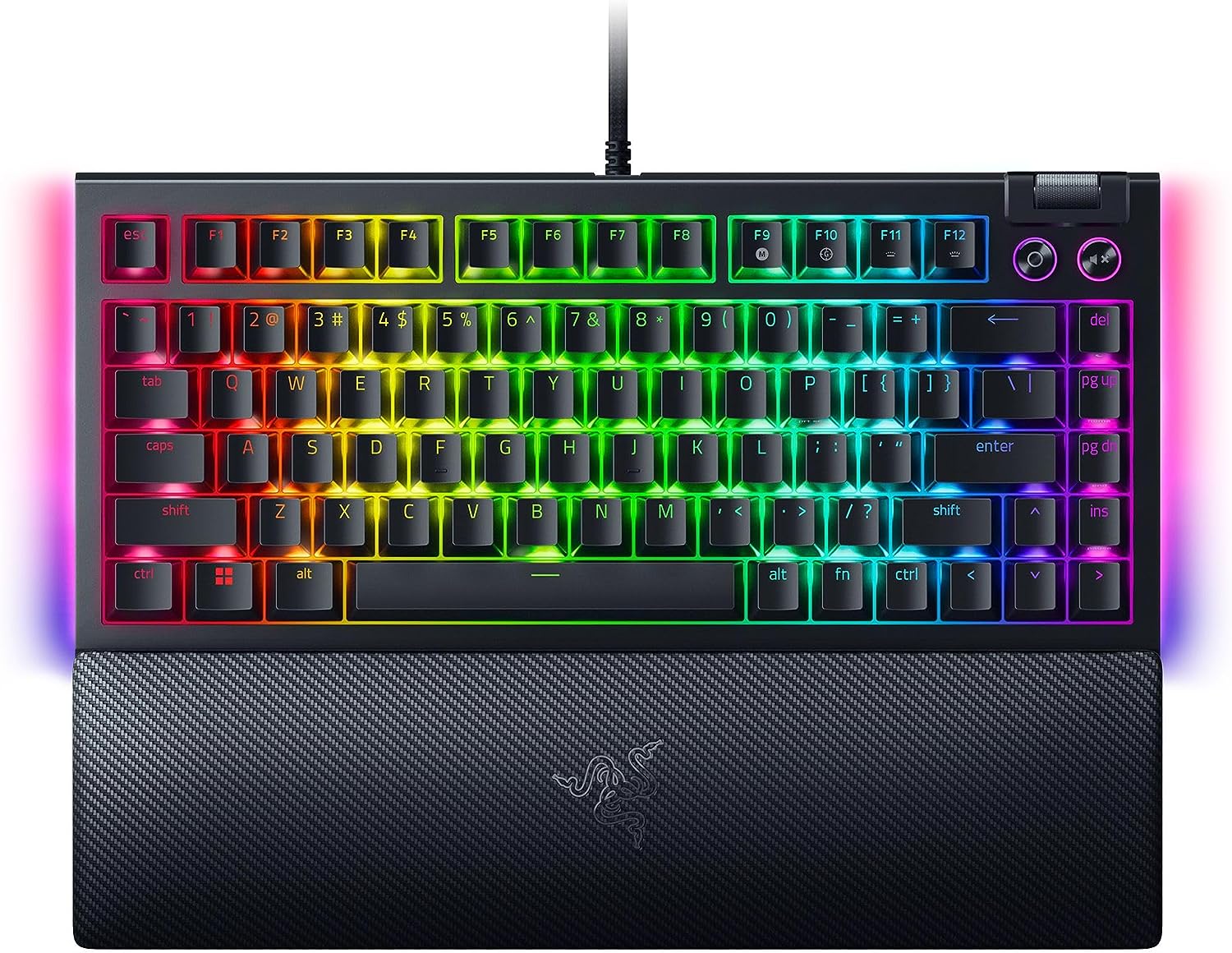 Razer BlackWidow V4 75% Mechanical (Orange Tactile Switches) Gaming Keyboard - Black