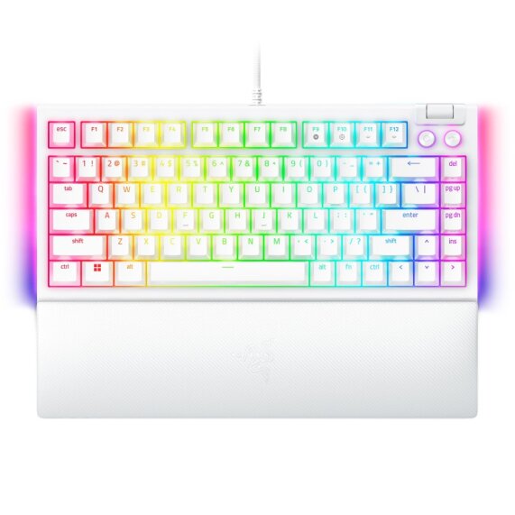Razer BlackWidow V4 75% Hot-Swappable Wired Mechanical Gaming Keyboard (US Layout) - White