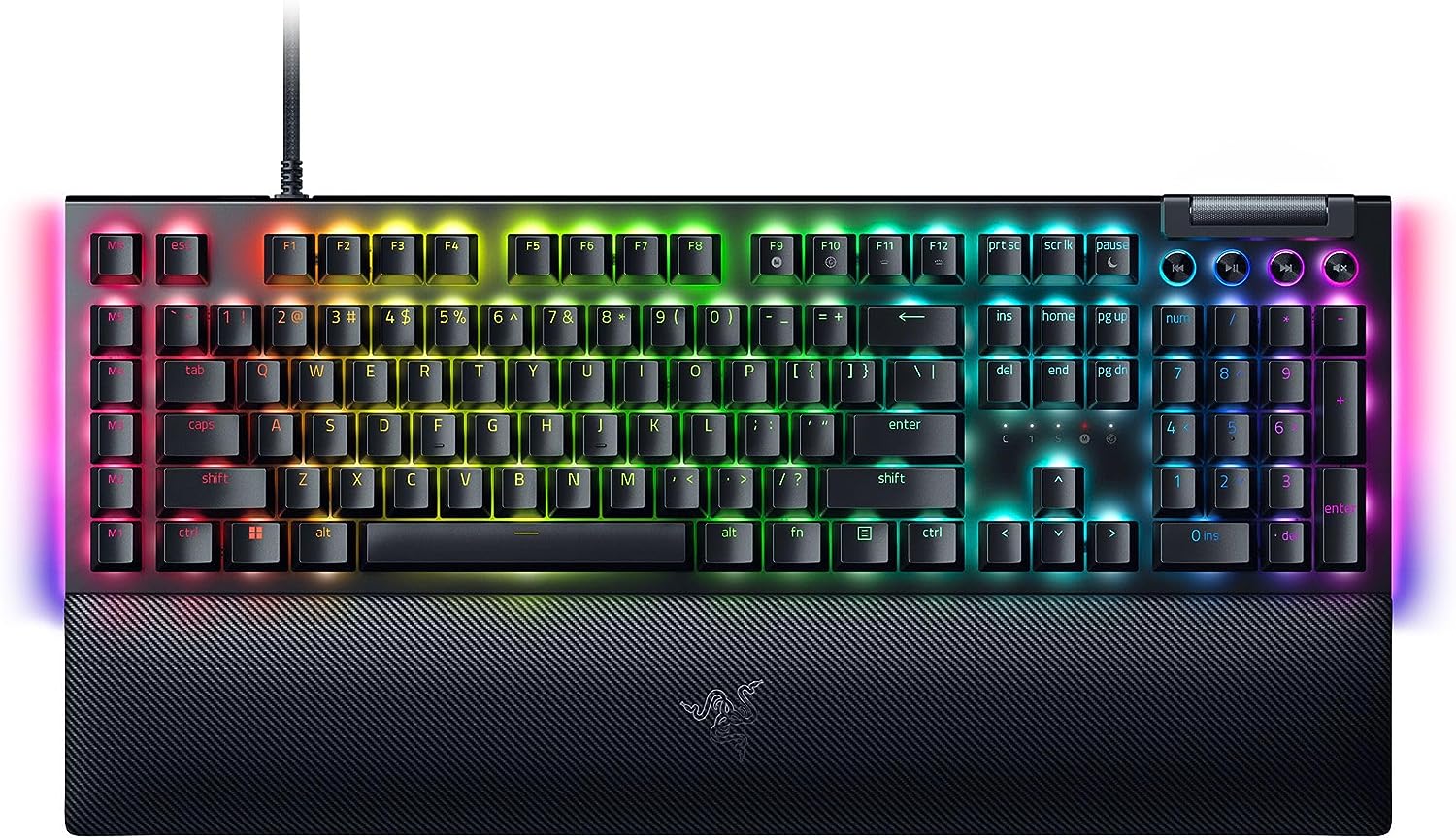 Razer BlackWidow V4 Wired Mechanical Gaming Keyboard with Razer Chroma RGB (Green Switch) - Black