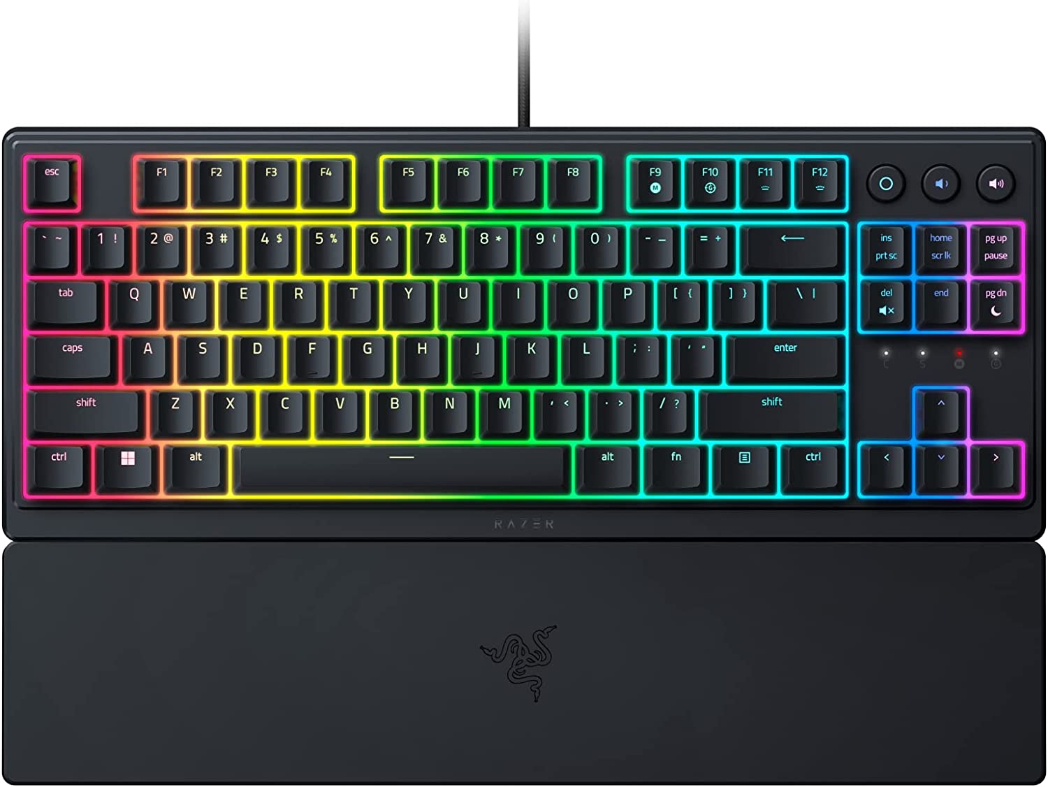Razer Ornata V3 Tenkeyless Low-profile RGB Tenkeyless Mecha-Membrane Wired Gaming Keyboard (US Layout) - Black