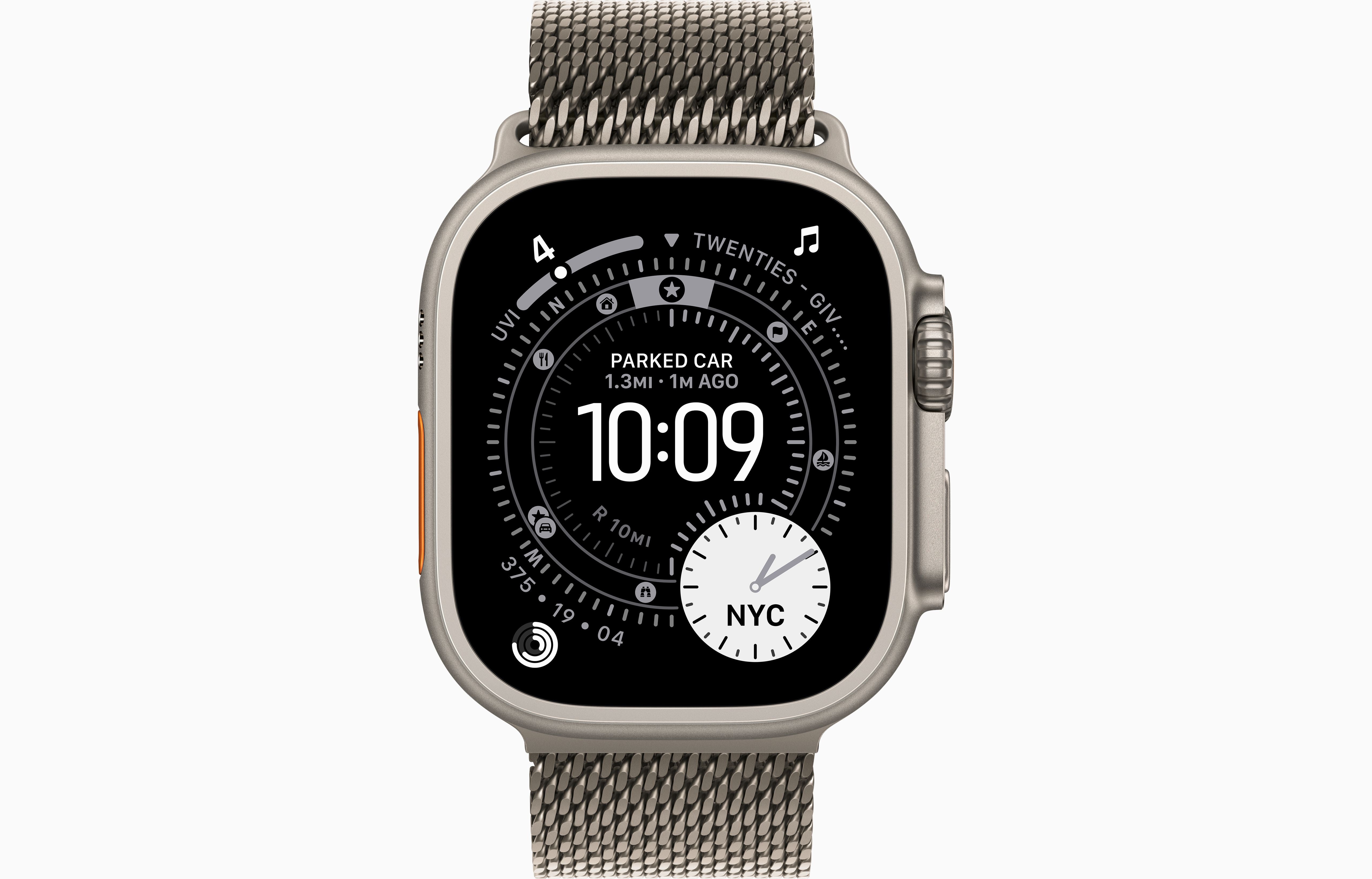 Apple Watch Ultra 3, 49mm, Natural Titanium Case, Natural Titanium Milanese Loop, (GPS+Cellular)