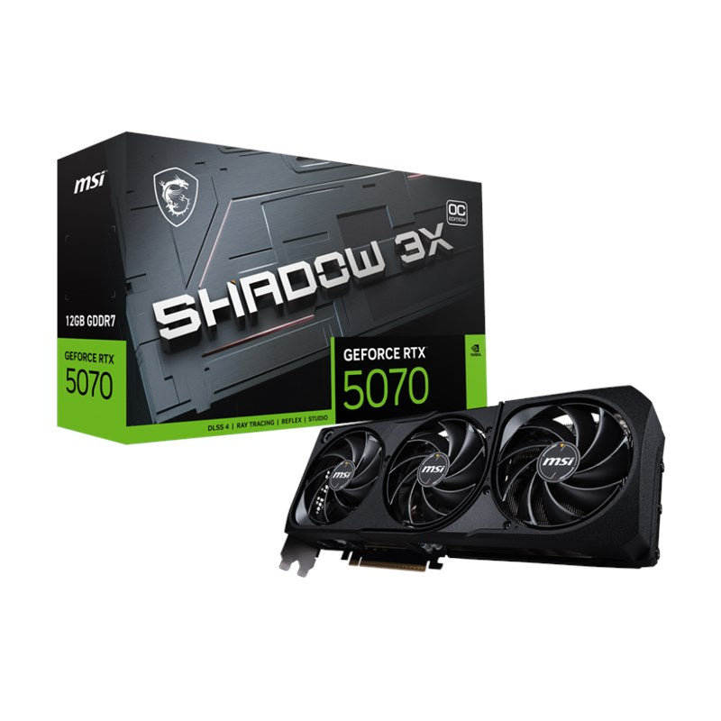 MSI GeForce RTX 5070 12G SHADOW 3X OC GDDR7 Gaming Graphics Card - Black