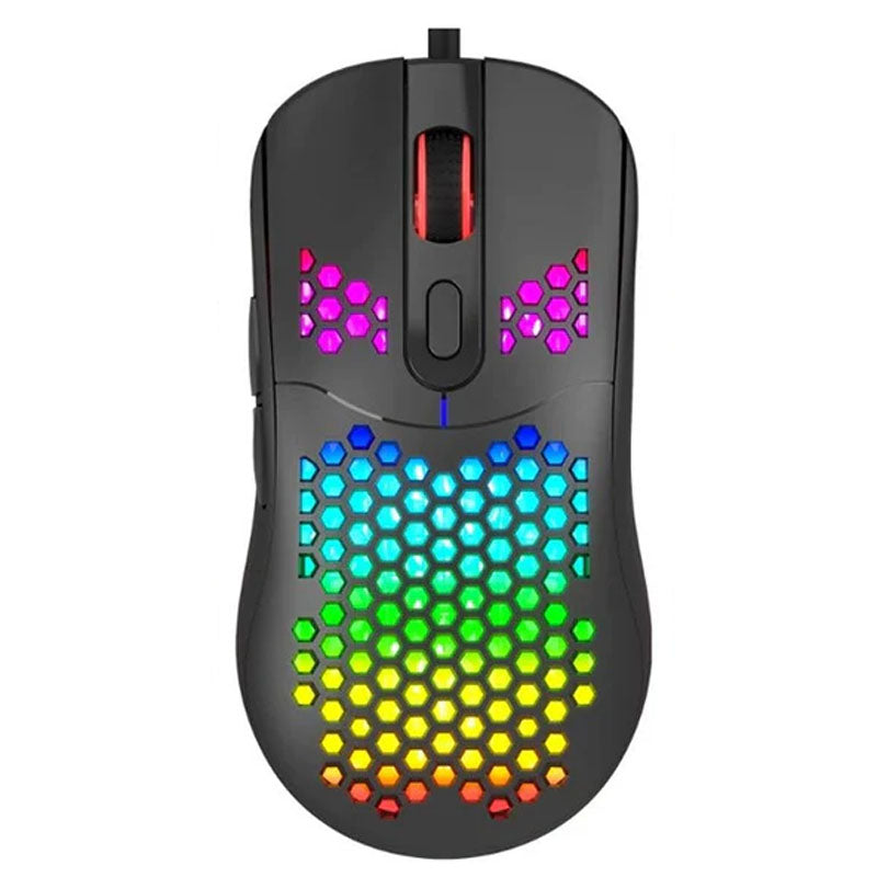 MARVO G925 Honeycomb Shell Wired RGB Gaming Mouse - Black