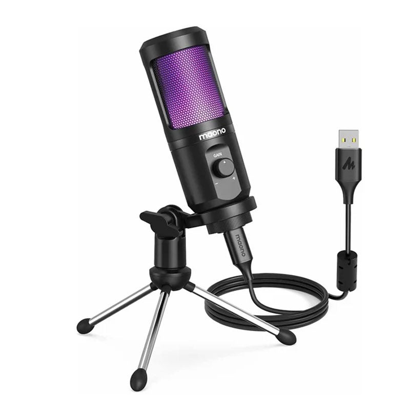 Maonocaster PM461 Series Condenser USB Gaming RGB Microphone - Black