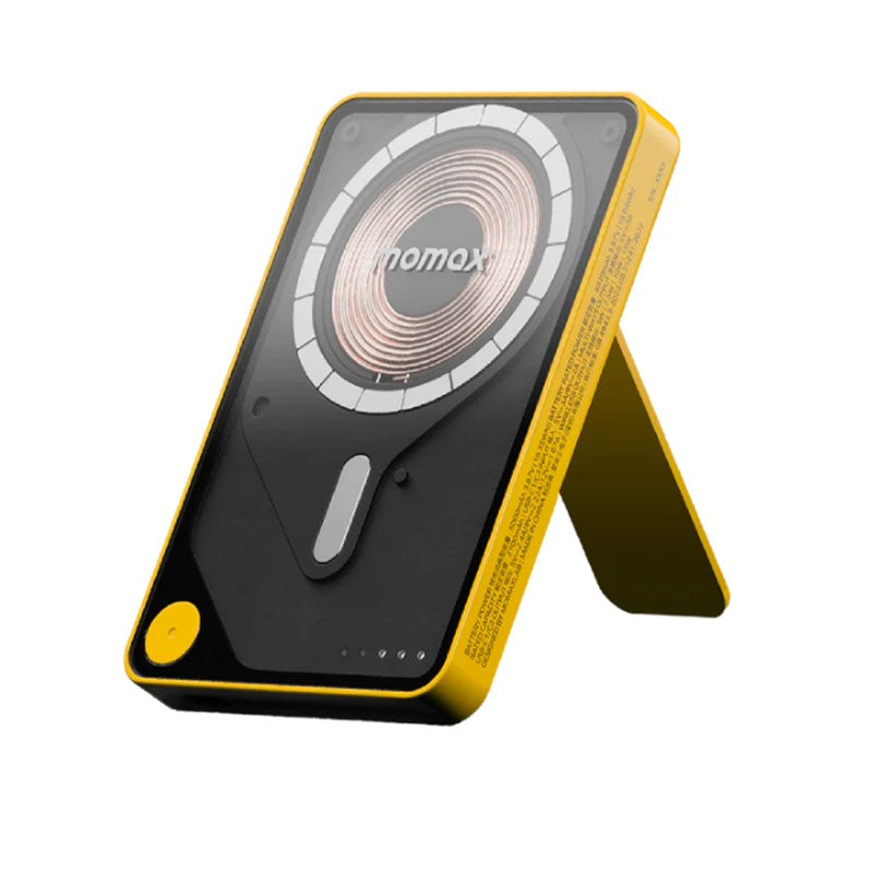 Momax 1-Power X Pro Magnetic Wireless Battery Pack (5000 mAh) with Stand and Built-in USB-C Cable