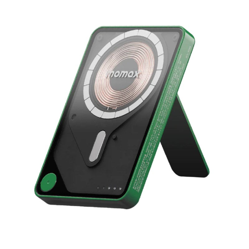 Momax 1-Power X Pro Magnetic Wireless Battery Pack (5000 mAh) with Stand and Built-in USB-C Cable