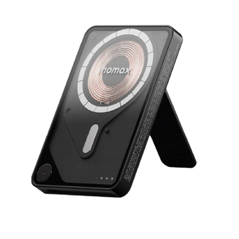 Momax 1-Power X Pro Magnetic Wireless Battery Pack (5000 mAh) with Stand and Built-in USB-C Cable