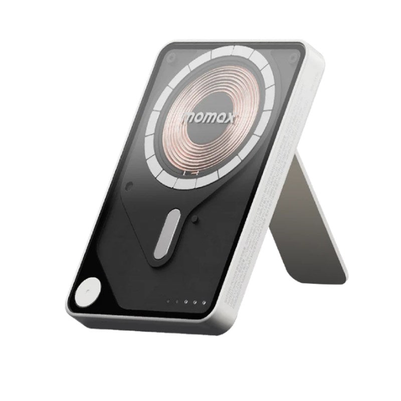 Momax 1-Power X Pro Magnetic Wireless Battery Pack (5000 mAh) with Stand and Built-in USB-C Cable