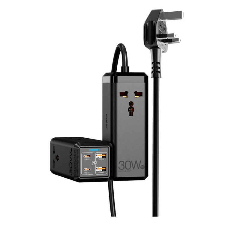 Moxom 30 Watts Universal, 2 PS, 2 USB and 1 Power Plug Universal Socket, 2 M