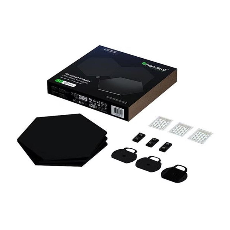 Nanoleaf Shapes Hexagon Limited Edition Expansion Pack 3 Light Panels (Panels Only) - Ultra Black