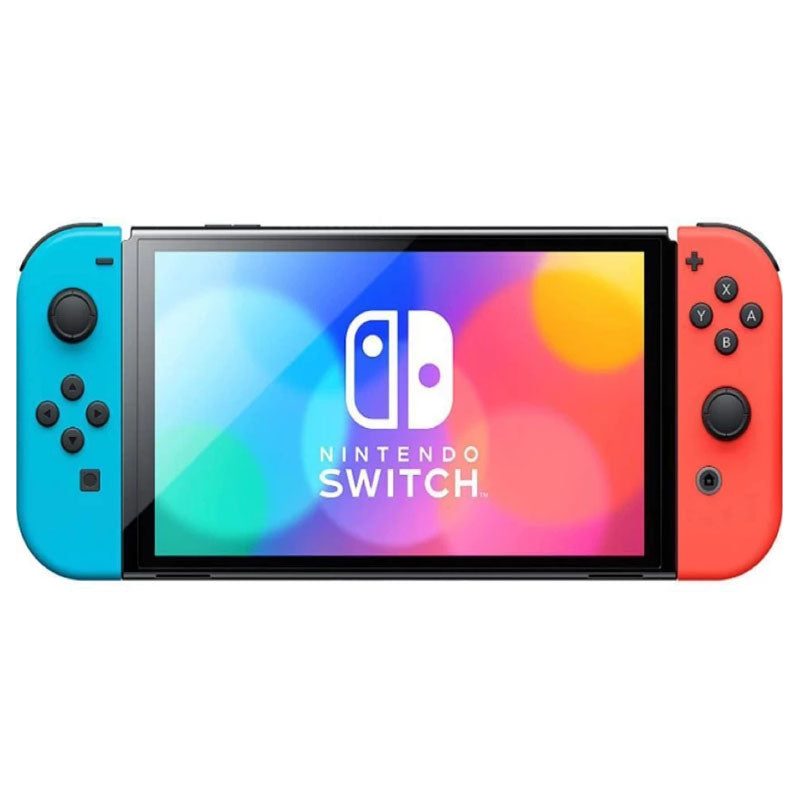 Nintendo Switch OLED Console with Neon Blue/ Neon Red Joy-Con