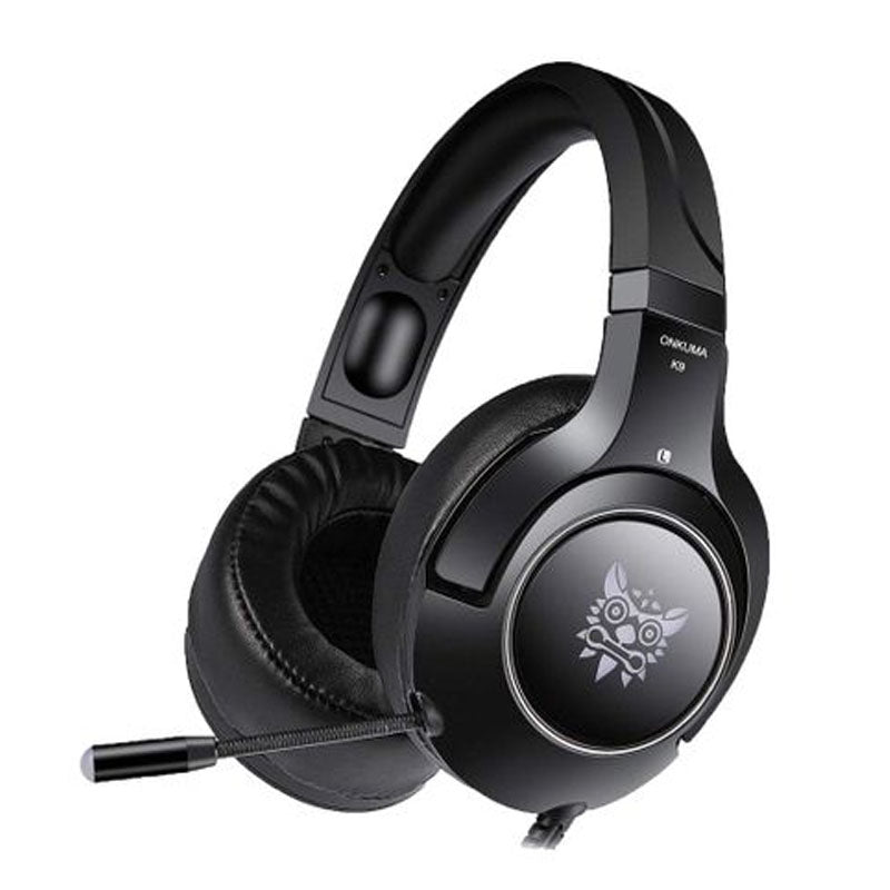 ONIKUMA K9 Wired Gaming Headset with Retractable Mic for PC, PS4, Xbox & Mobile - Black