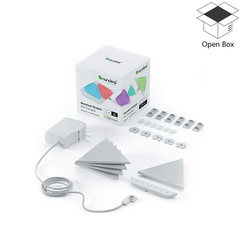 Nanoleaf Shapes Mini Triangles Starter Kit 5 Light Panels - White - Open Box