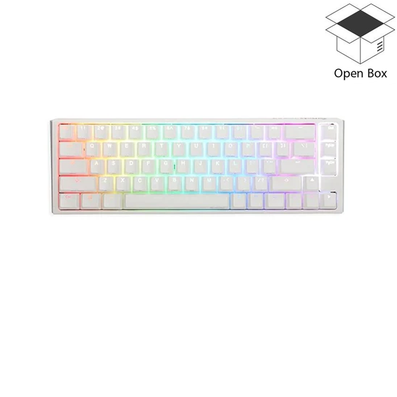 Ducky One 3 SF 65% Wired Mechanical Gaming Keyboard (Brown Switch) - Pure White (Arabic Layout) - Open Box