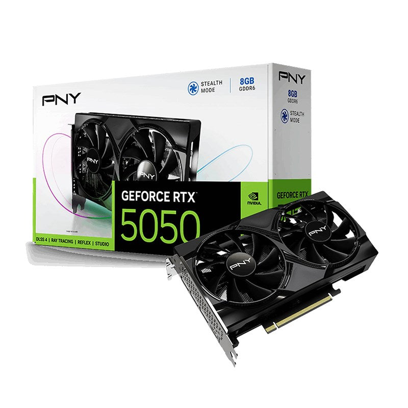 PNY GeForce RTX 5060Ti 8GB Overclocked GDDR7 Dual Fan Gaming Graphics Card - Black