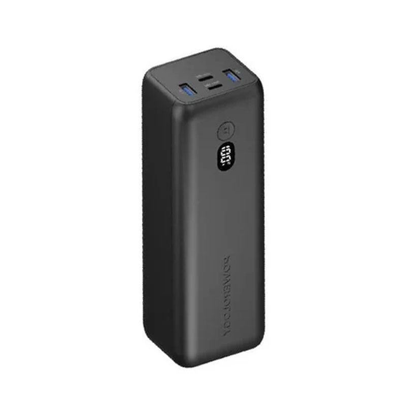 Powerology Onyx 30000mAh Dual USB-C Power Bank Rapid Four-Device Charging, Black