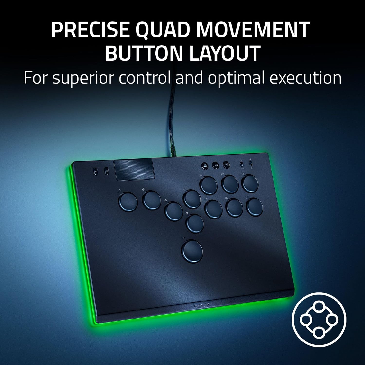 Razer Kitsune All-Button Optical Arcade Controller for PS5 and PC - Black