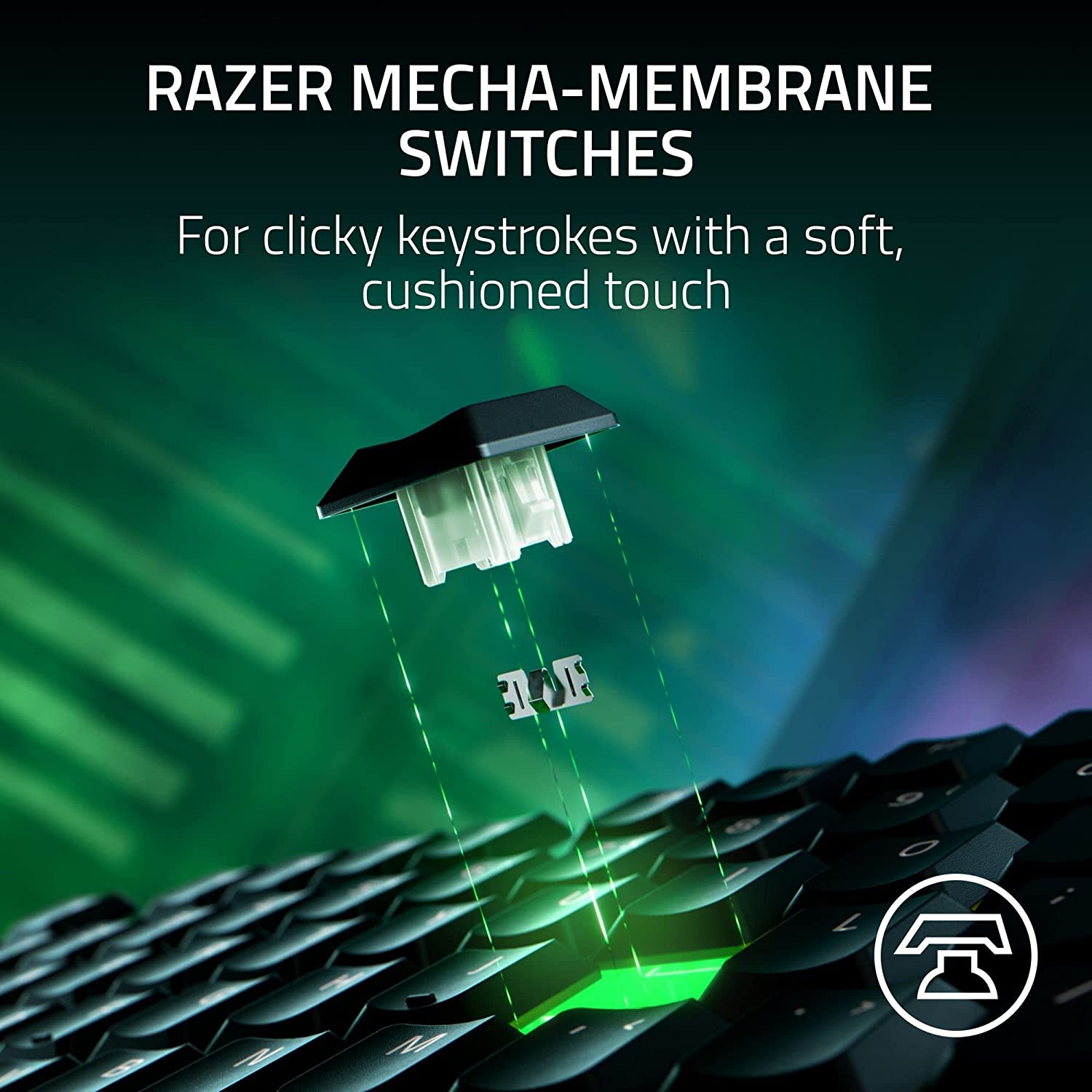 Razer Ornata V3 Tenkeyless Low-profile RGB Tenkeyless Mecha-Membrane Wired Gaming Keyboard (US Layout) - Black