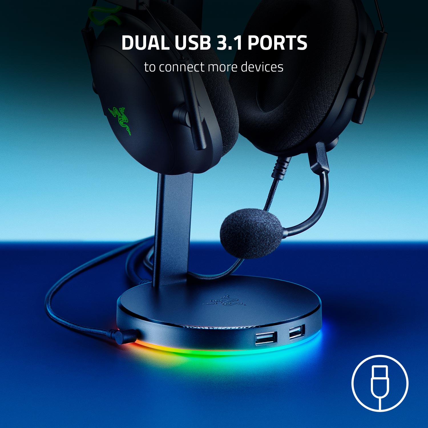 Razer Base Station V2 Chroma Gaming Headset Stand USB Hub