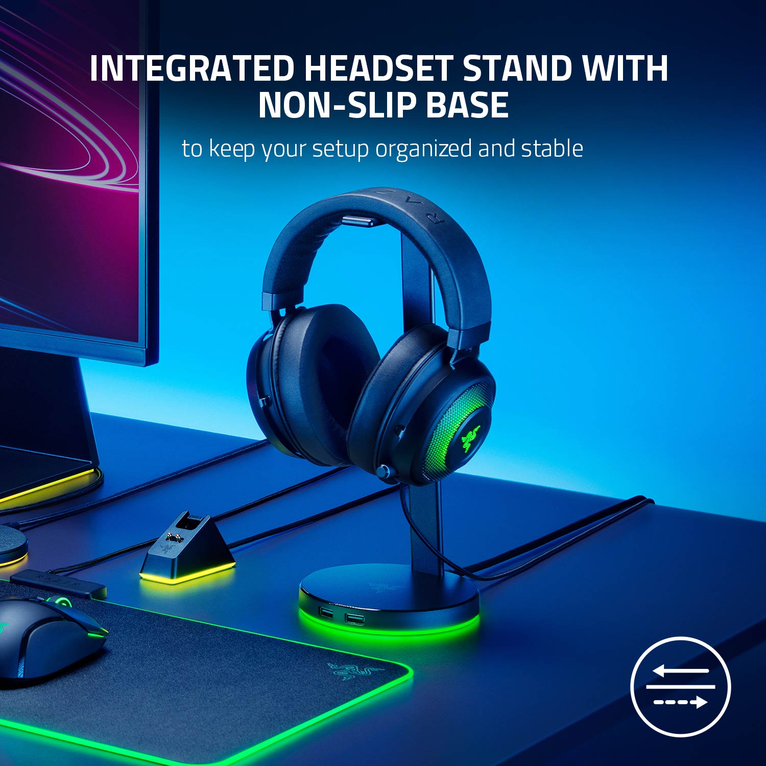 Razer Base Station V2 Chroma Gaming Headset Stand USB Hub