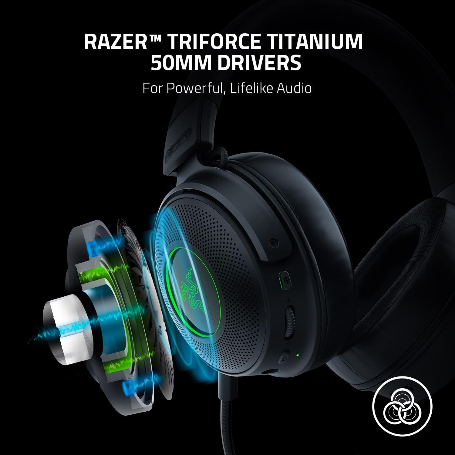 Razer Kraken V3 Pro Wireless Gaming Headset with Haptic Technology - Black