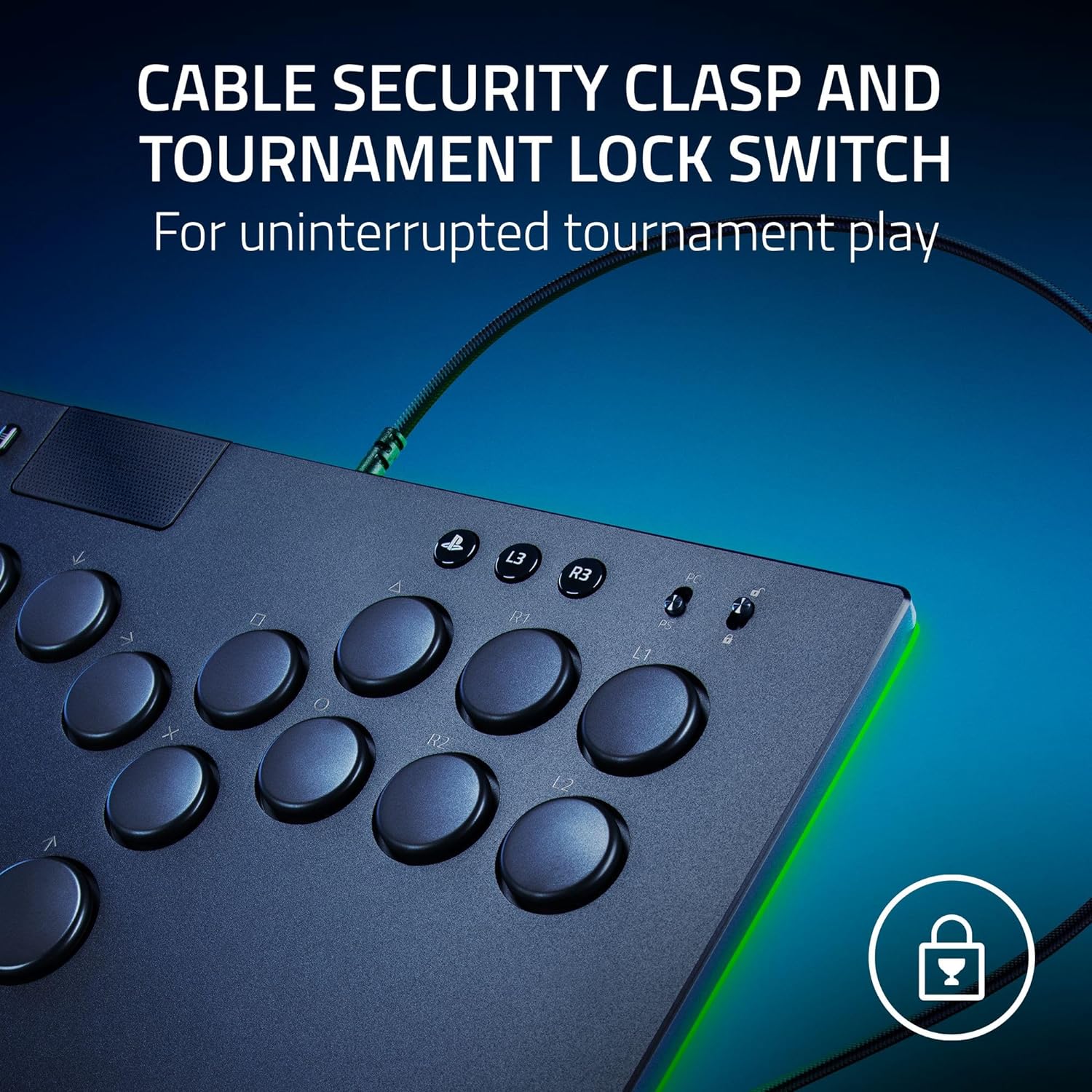 Razer Kitsune All-Button Optical Arcade Controller for PS5 and PC - Black