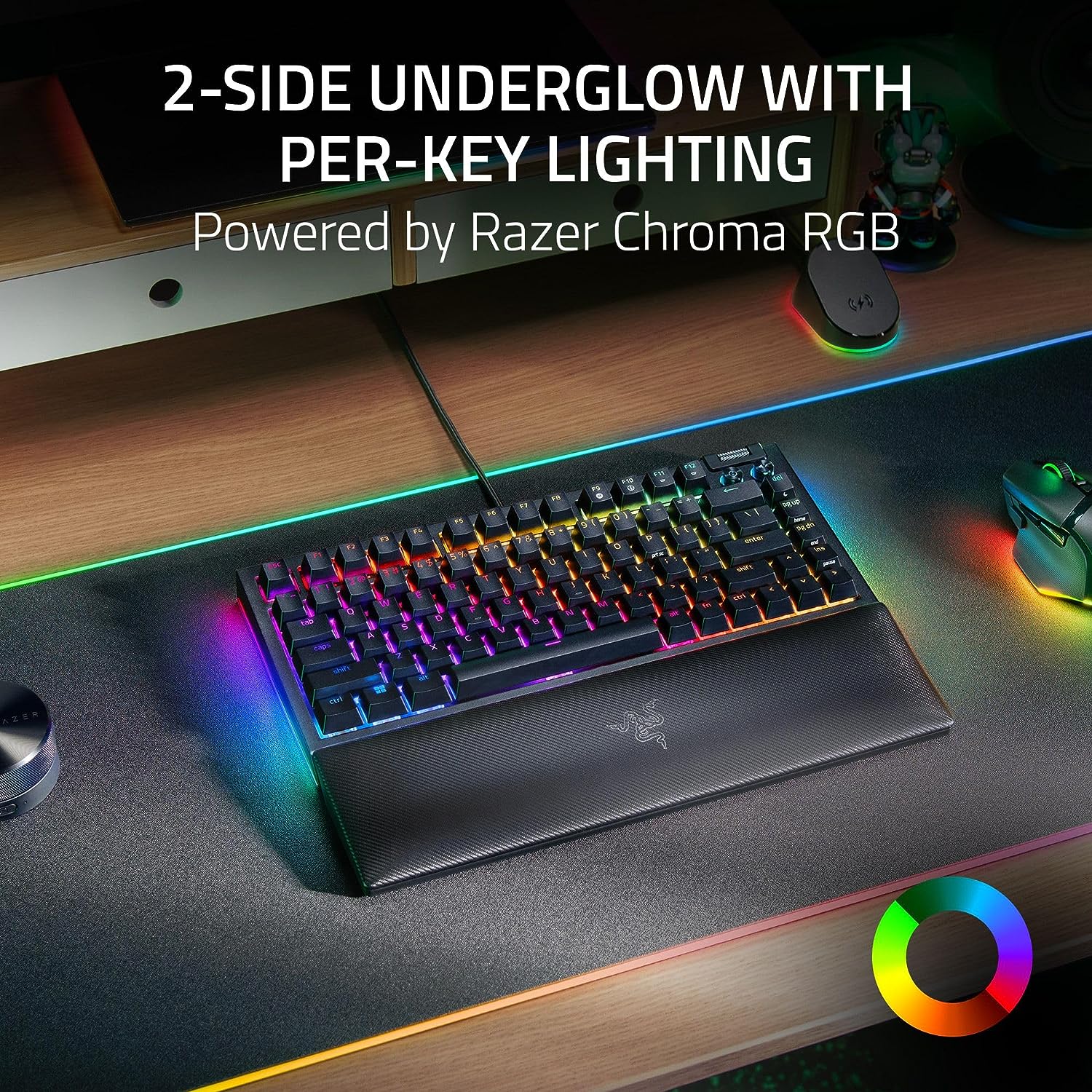 Razer BlackWidow V4 75% Mechanical (Orange Tactile Switches) Gaming Keyboard - Black