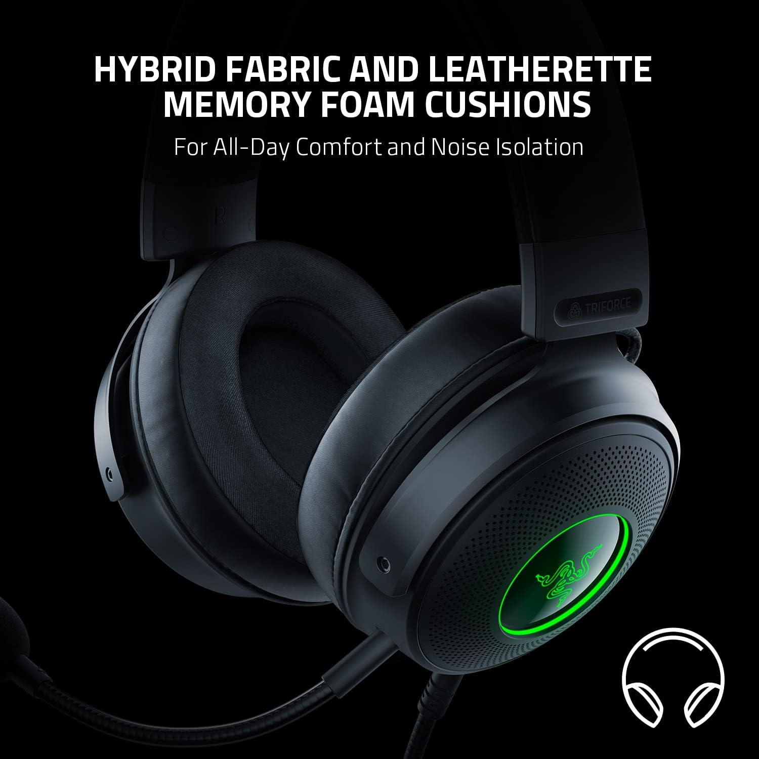 Razer Kraken V3 Wired USB Gaming Headset,THX Spatial Audio - Black