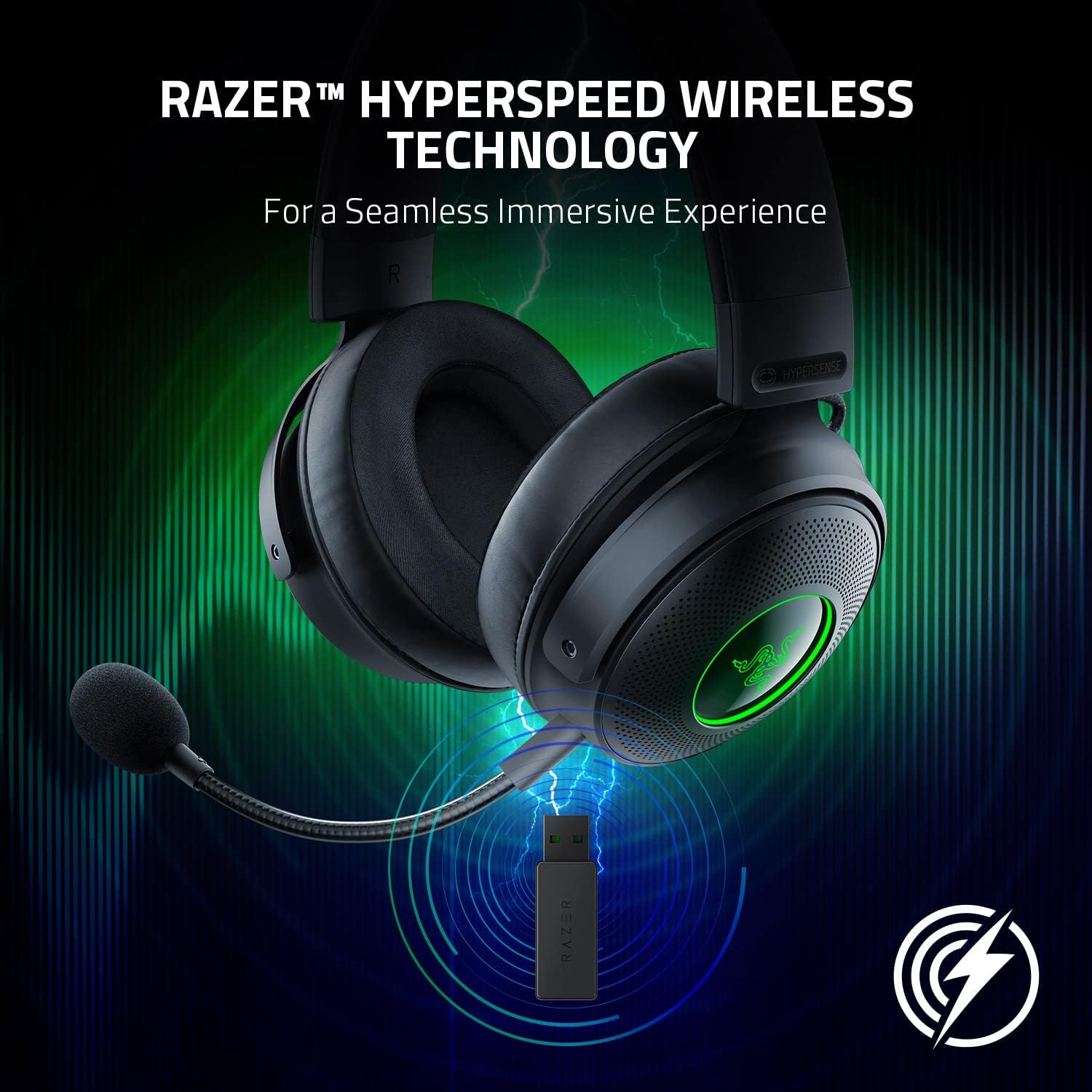 Razer Kraken V3 Pro Wireless Gaming Headset with Haptic Technology - Black