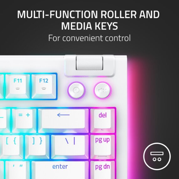 Razer BlackWidow V4 75% Hot-Swappable Wired Mechanical Gaming Keyboard (US Layout) - White