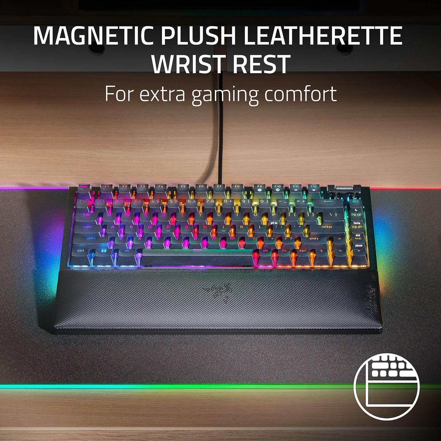 Razer BlackWidow V4 75% Mechanical (Orange Tactile Switches) Gaming Keyboard - Black