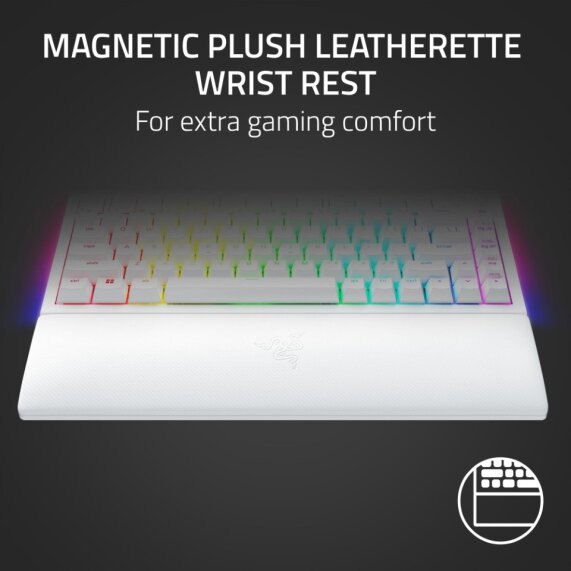 Razer BlackWidow V4 75% Hot-Swappable Wired Mechanical Gaming Keyboard (US Layout) - White