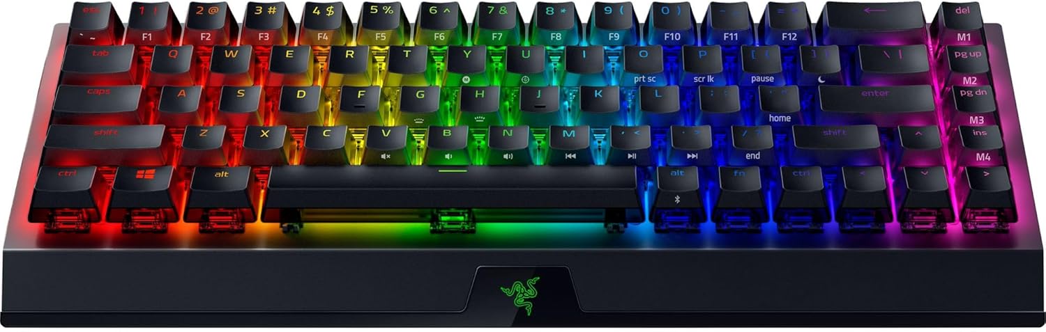 Razer BlackWidow V3 Mini HyperSpeed Wireless 65% Mechanical (Green Switches) RGB Gaming Keyboard, US Layput - Black