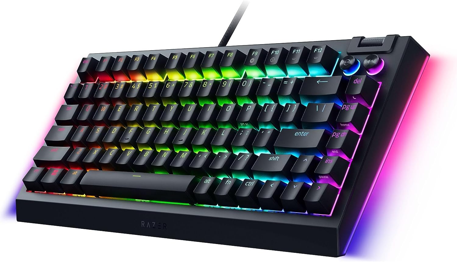 Razer BlackWidow V4 75% Mechanical (Orange Tactile Switches) Gaming Keyboard - Black