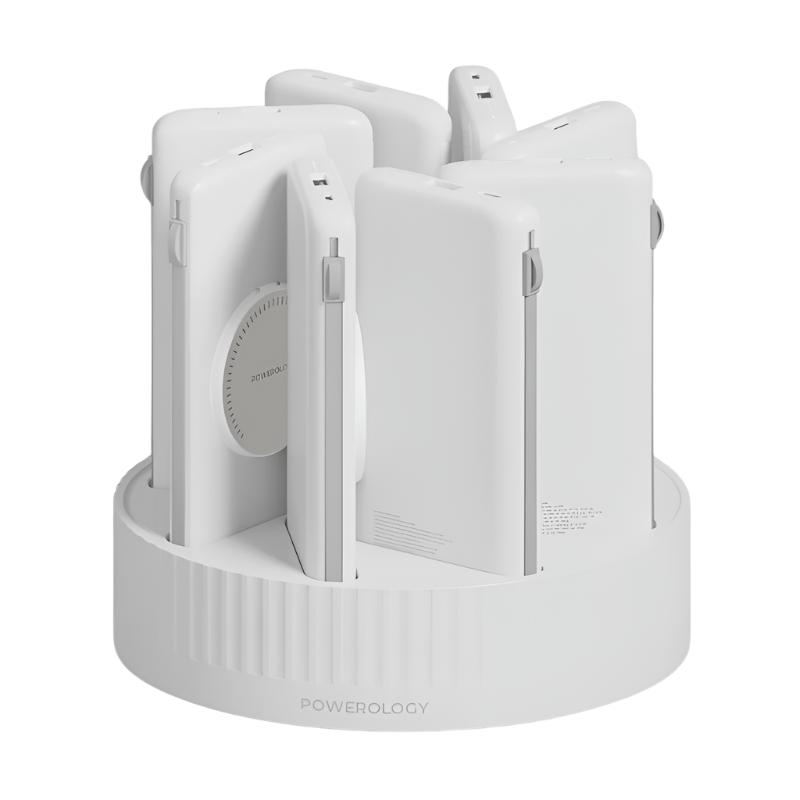 Powerology PPBCHA2681WH 8in1 Station 10000mAh PD 120W QC Wireless Power Bank - White