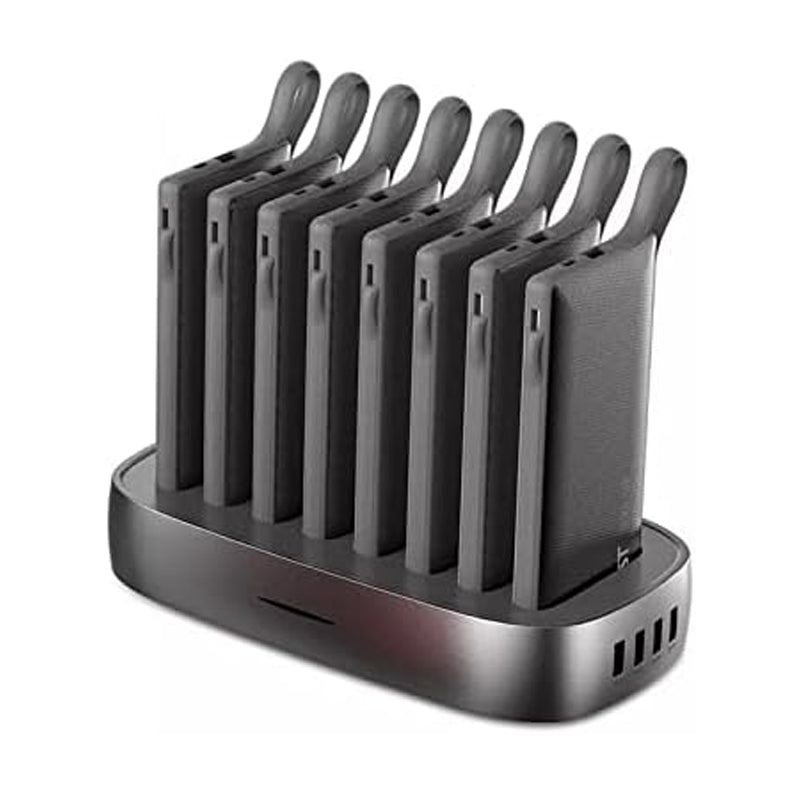 WST 8 in 1 Power Bank Docking Station (8 x 10000 mAh) with Built-in Cable (Lightning/Micro USB/Type C) - 18 Months Warranty