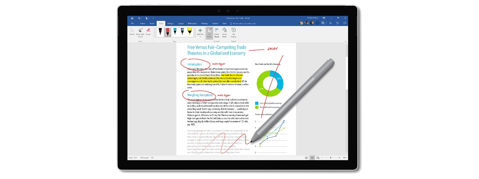 Microsoft Surface Pen for Microsoft Surface Pro - Platinum