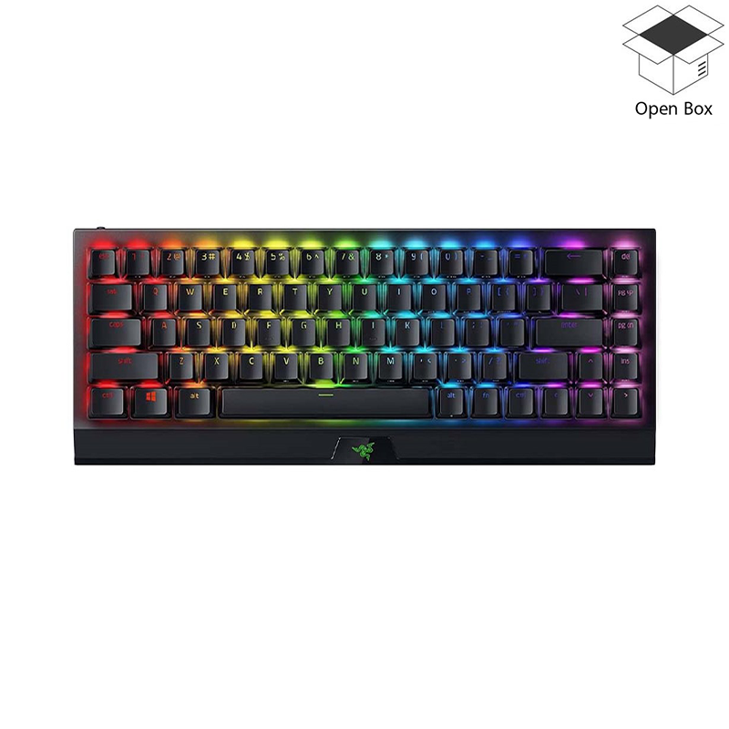 Razer BlackWidow V3 Mini HyperSpeed Wireless 65% RGB Mechanical Gaming Keyboard, Phantom Edition (Green Switch), US Layout - Black - Open Box
